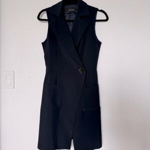 Zara Navy Tailored Vest with Elegant Lapels